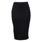 Ladies Casual Stretch Pencil Skirt – Black