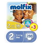 Molfix Molfix ComfortFix Diapers, Size 2, Giga Economy Pack (x 3) (Total 288 Count)